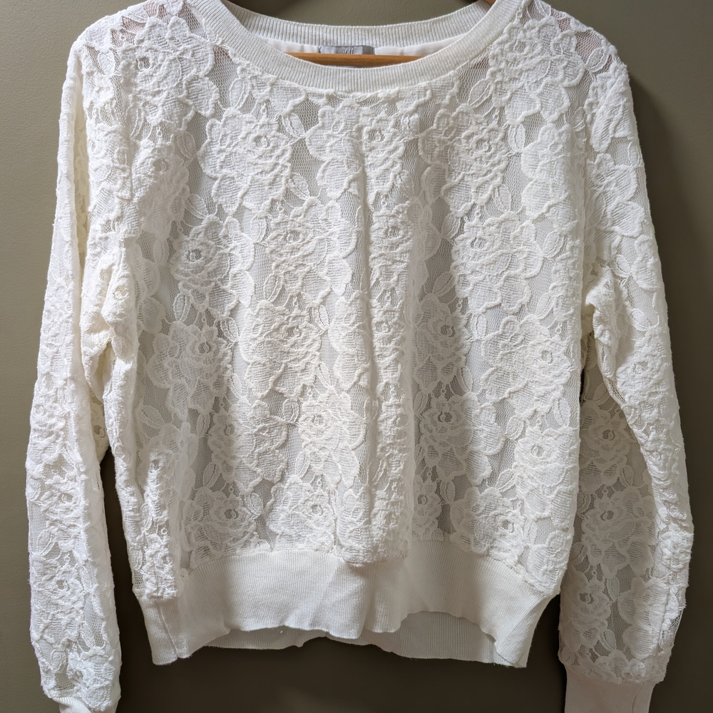 White Lace Sweater